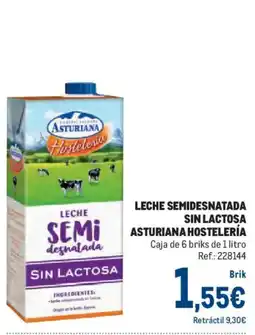 Makro Asturiana Hostelería leche semidesnatada sin lactosa oferta