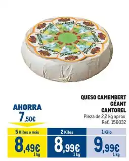 Makro Cantorel queso camembert géant oferta