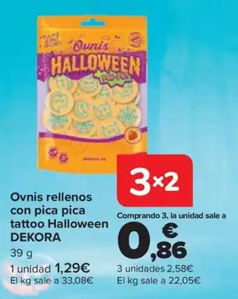 Ovnis rellenos con pica pica tattoo Halloween DEKORA