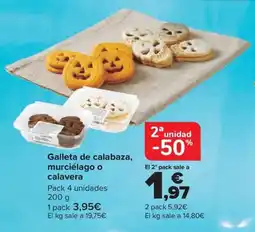 Carrefour Galleta de calabaza, murciélago o calavera oferta