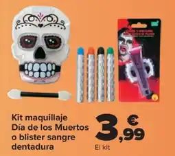 Carrefour Kit maquillaje Día de los Muertos o blister sangre dentadura oferta