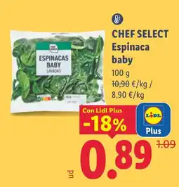 Lidl Chef Select espinaca baby oferta