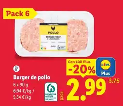 Lidl Lidl burger de pollo oferta