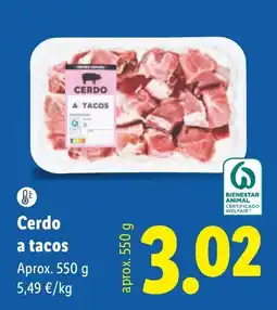 Lidl Cerdo a tacos oferta