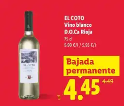 Lidl El Coto vino blanco oferta