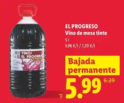 Lidl El progreso vino de mesa tinto oferta