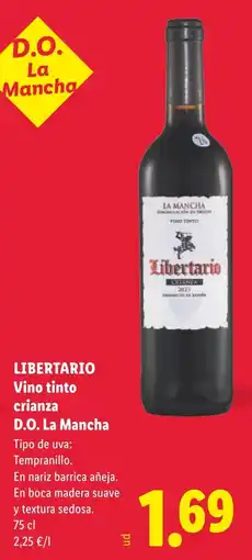 Lidl Libertario vino tinto crianza oferta