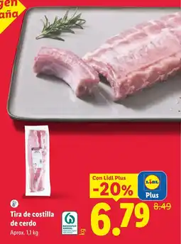 Lidl Lidl Tira de costilla de cerdo oferta