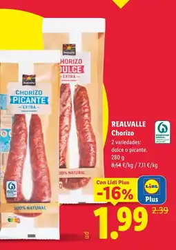 Lidl Realvalle chorizo oferta