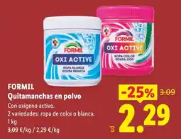 Lidl Formil quitamanchas en polvo oferta