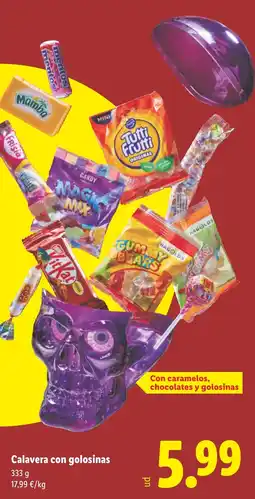 Lidl Calavera con golosinas oferta