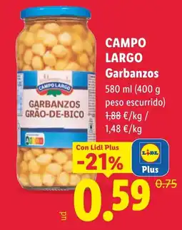 Lidl Campo Largo garbanzos oferta