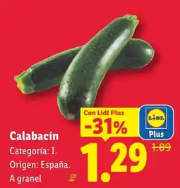 Lidl Calabacín oferta