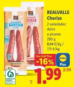 Lidl Realvalle chorizo oferta
