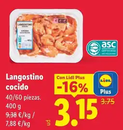 Lidl Langostino cocido oferta
