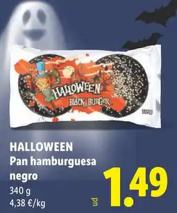 Lidl Halloween pan hamburguesa negro oferta