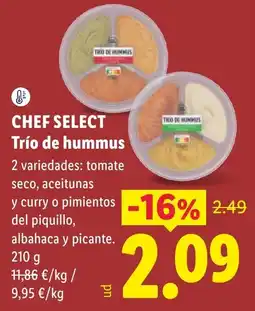 Lidl Chef Select Trío de hummus oferta