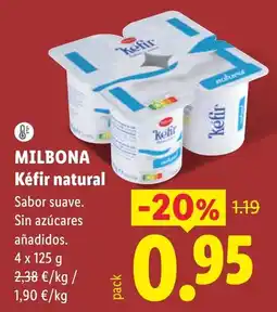 Lidl Milbona Kéfir natural oferta
