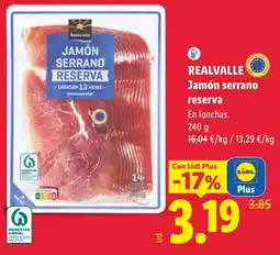 Lidl Realvalle jamón serrano reserva oferta