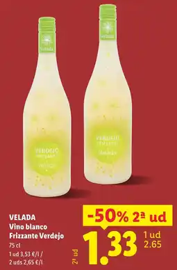 Lidl Velada vino blanco frizzante verdejo oferta