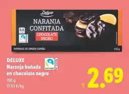 Lidl Deluxe naranja bañada en chocolate negro oferta