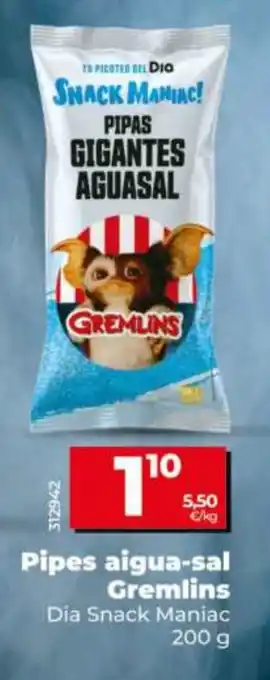 Maxi Dia Dia Snack Maniac Pipes aigua-sal Gremlins oferta