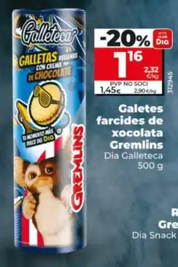 Maxi Dia Gremlins galletas farcides de xocolata oferta