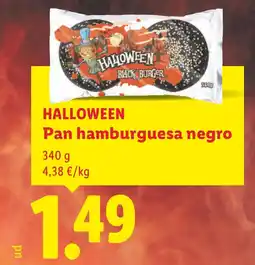 Lidl Halloween pan hamburguesa negro oferta