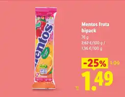 Lidl Mentos fruta bipack oferta