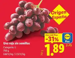 Lidl Lidl Uva roja sin semillas oferta