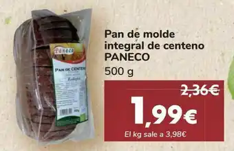 Carrefour Pan de molde integral de centeno paneco oferta
