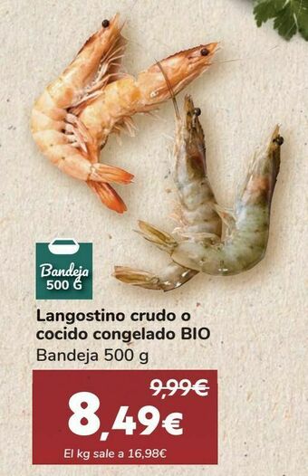 Carrefour Langostino crudo o cocido congelado bio oferta