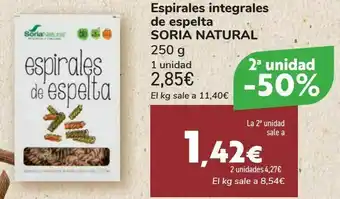 Carrefour Espirales integrales de espelta soria natural oferta