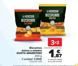 Carrefour Gusto Argentino bizcochos dulces o salados oferta