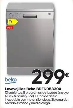 FROIZ Beko - lavavajillas bdfn05330x oferta