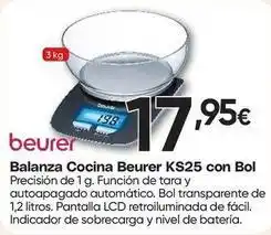 FROIZ Beurer - balanza cocina ks25 con bol oferta