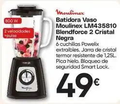 FROIZ Moulinex - batidora vaso lm435810 blendforce 2 cristal negra oferta