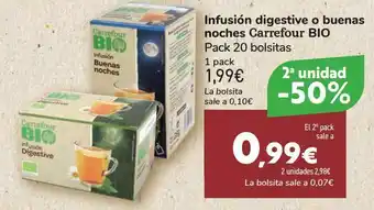 Carrefour Infusión digestive o buenas noches carrefour bio oferta