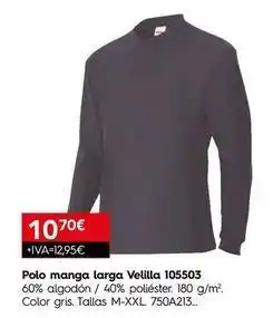 Cadena88 Velilla - polo manga larga velilla 105503 oferta