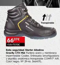 Cadena88 111 - bota seguridad starter gravity ctx mid puntera acero y membrana impermeable oferta
