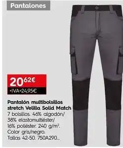 Cadena88 Velilla - pantalon multibolsillos stretch solid match oferta
