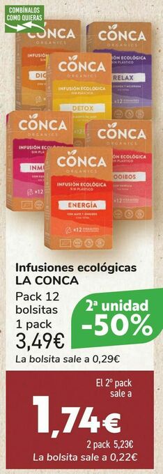 Carrefour Infusiones ecológicas la conca oferta