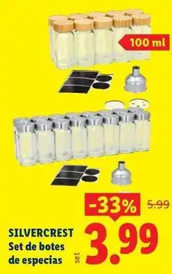 Ocine Silvercrest - set de botes de especias oferta