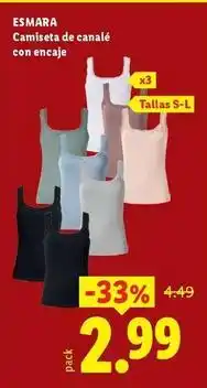 Ocine Esmara - camiseta de canalé con encaje oferta