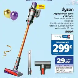 Carrefour Dyson - aspirador sin cable v10 fluffy oferta