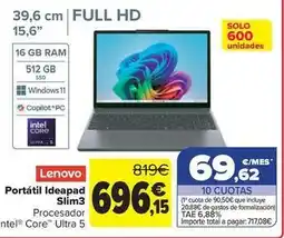 Carrefour Lenovo - portátil ideapad slim3 oferta