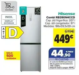 Carrefour Hisense - combi rb390n4ccd oferta
