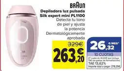 Carrefour Depiladora luz pulsada silk expert mini pl1100 oferta