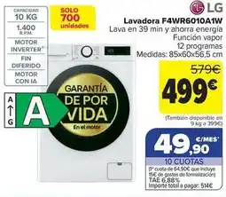 Carrefour Lg - lavadora f4wr6010a1w oferta
