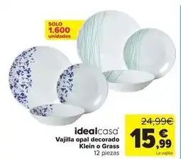 Carrefour Idealcasa - vajilla opal decorado klein o grass oferta